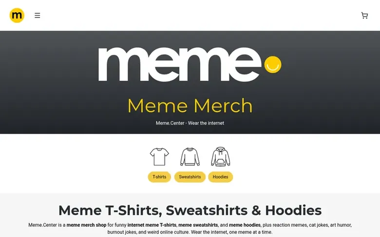 Screenshot of the Meme.Center homepage