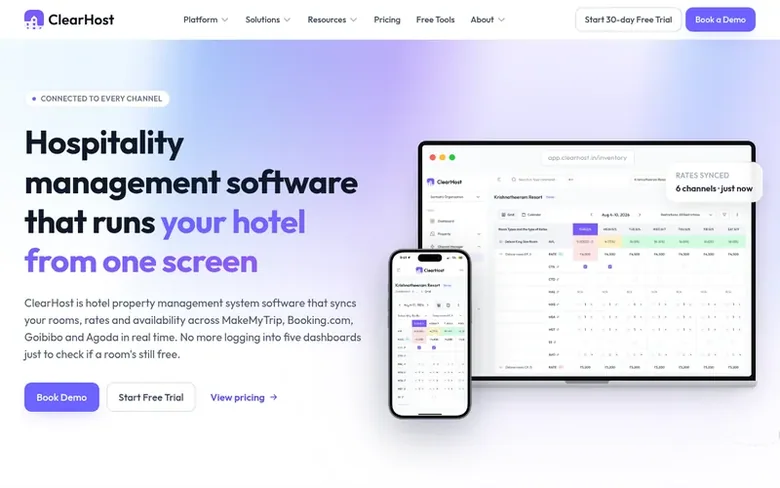 Screenshot of the ClearHost homepage