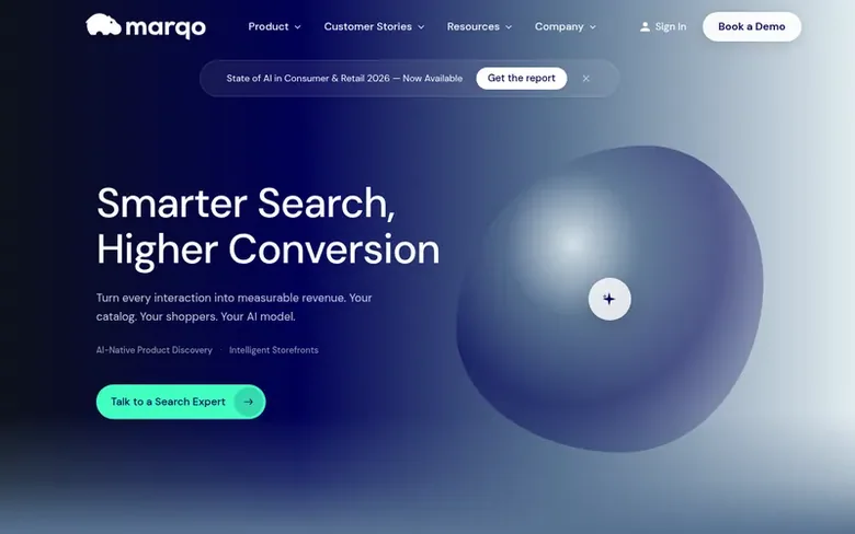 Screenshot of the Marqo homepage