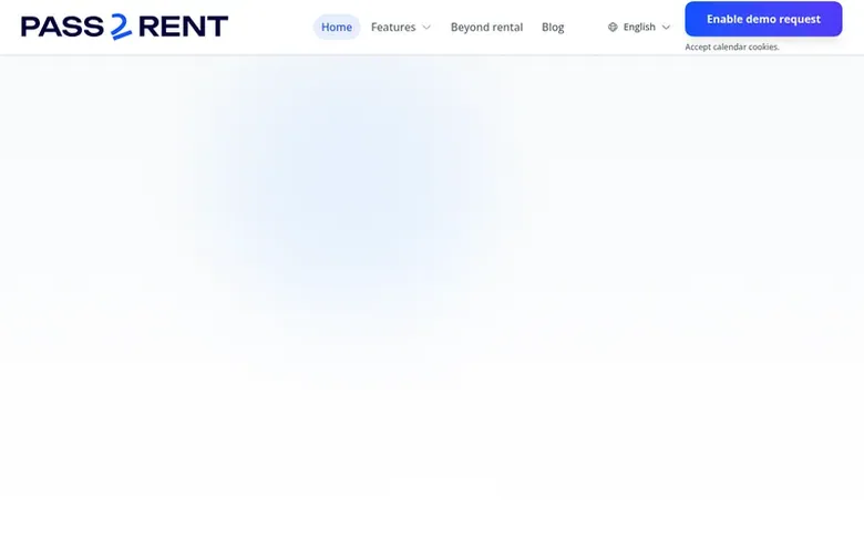 Screenshot of the PASS2RENT homepage