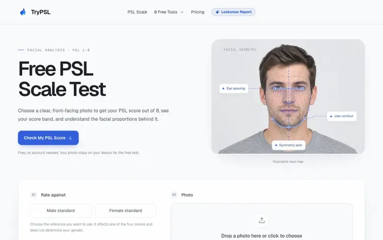 Screenshot of the TryPSL homepage