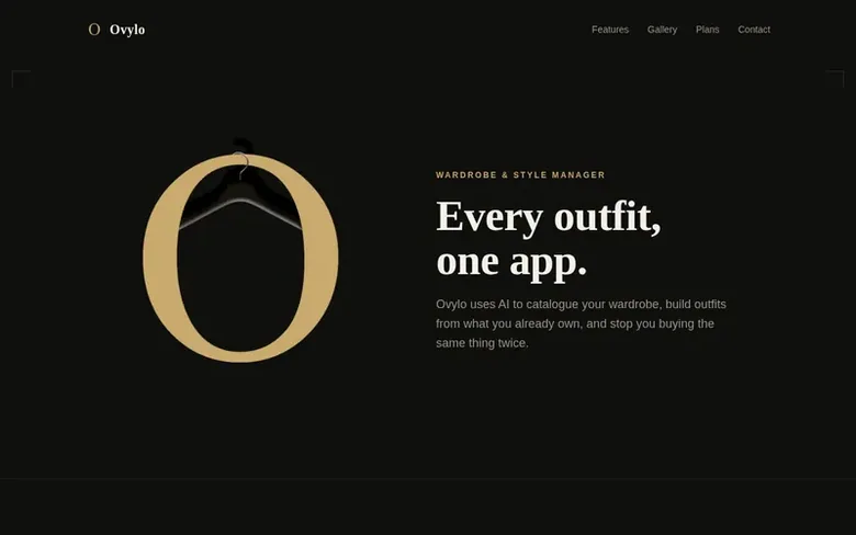 Screenshot of the Ovylo homepage