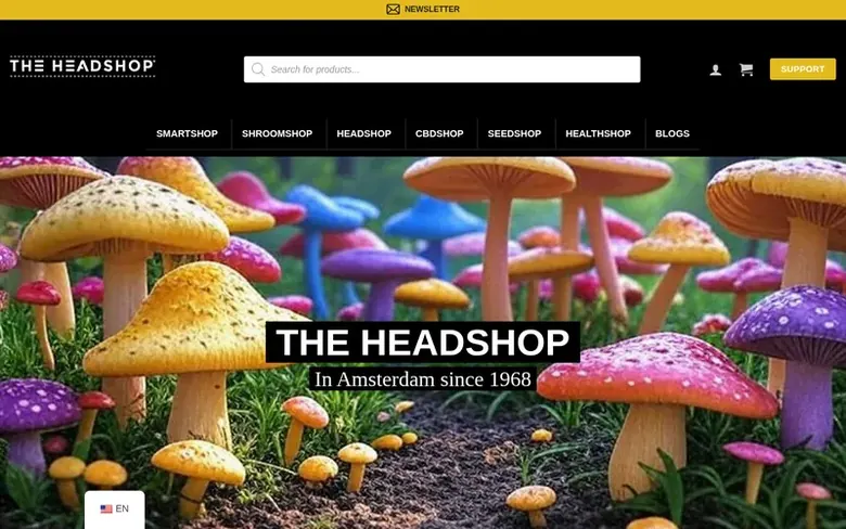 Screenshot of the The Headshop homepage