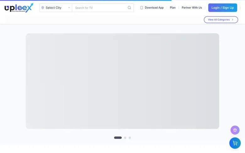 Screenshot of the Upleex homepage