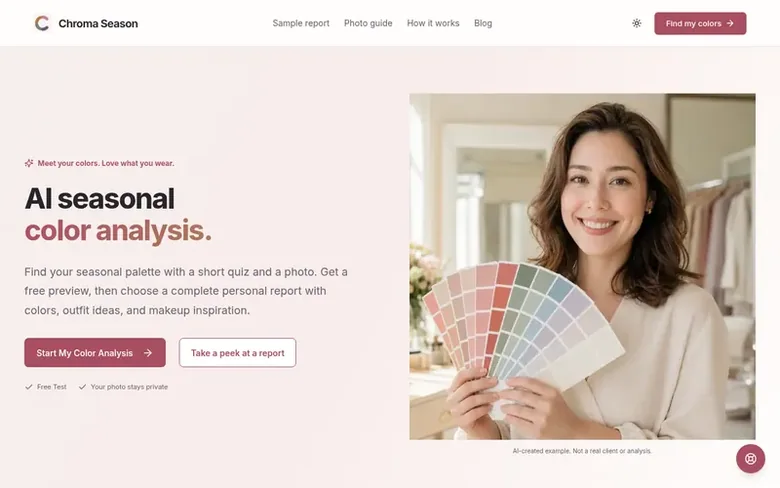 Screenshot of the Chroma Season homepage