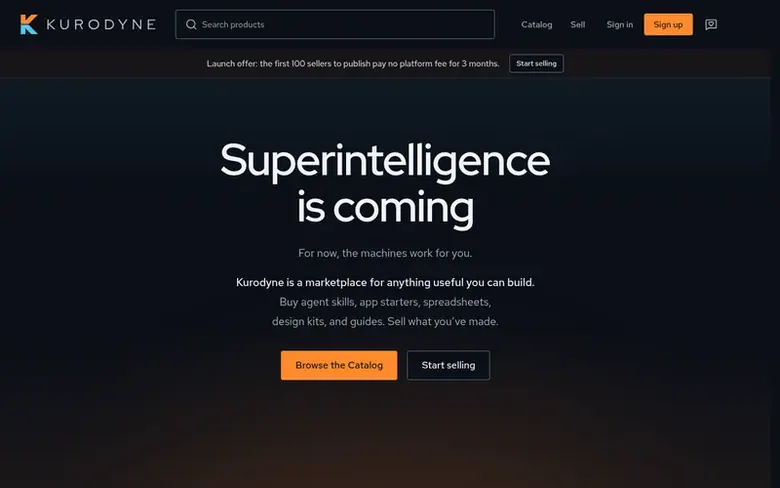 Screenshot of the Kurodyne homepage