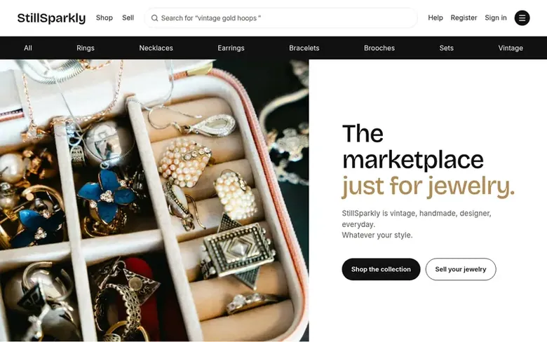 Screenshot of the StillSparkly homepage