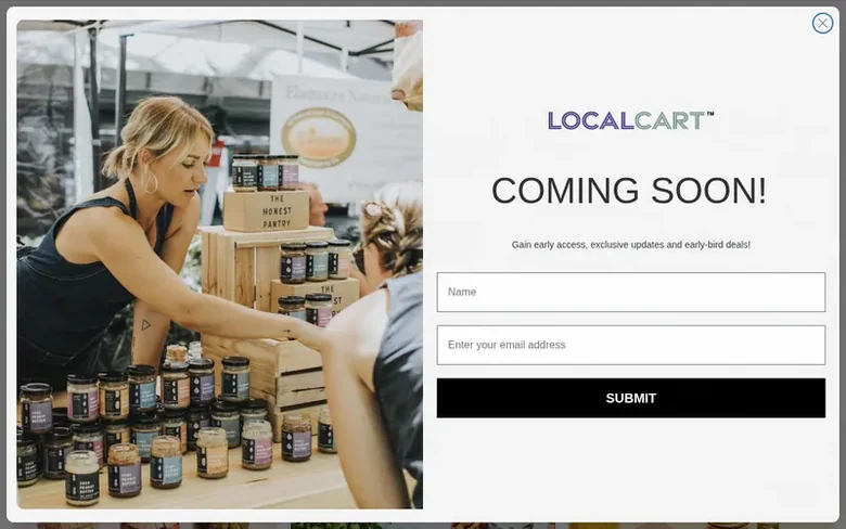 Screenshot of the LocalCart homepage