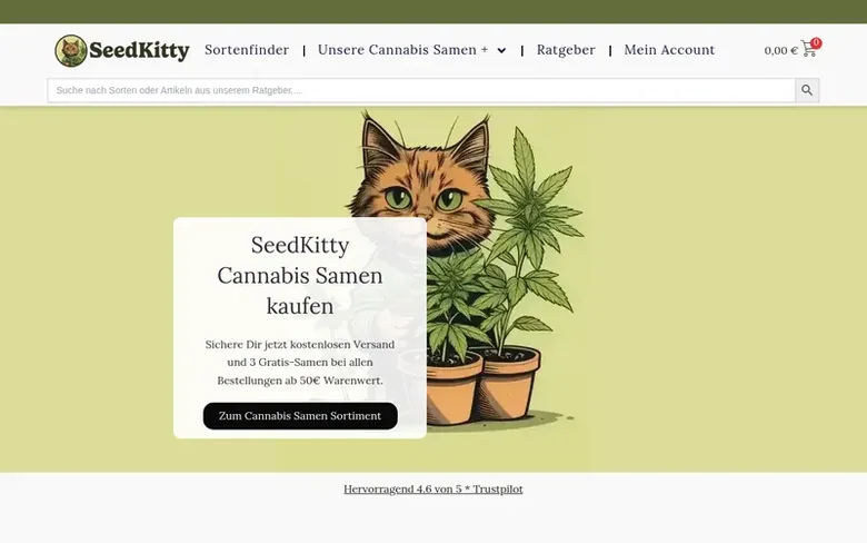 Screenshot of the SeedKitty homepage