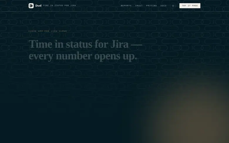 Screenshot of the Dwel homepage