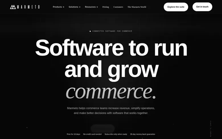 Screenshot of the Marmeto homepage