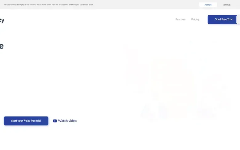 Screenshot of the Delivety homepage