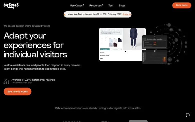 Screenshot of the Made With Intent homepage