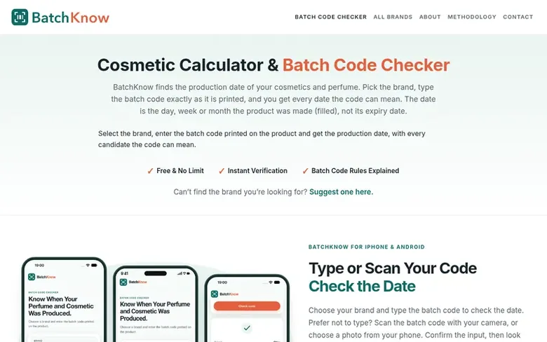 Screenshot of the BatchKnow homepage