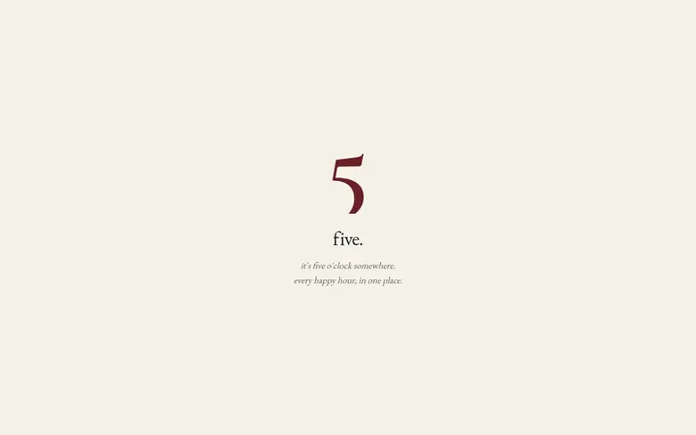 Screenshot of the five. homepage