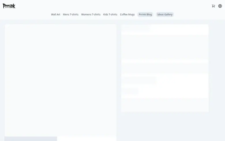 Screenshot of the Prrink homepage
