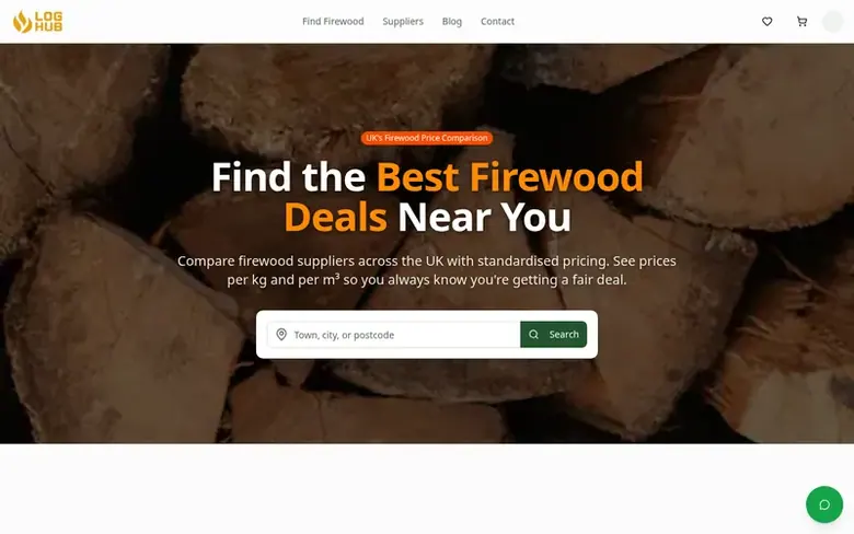 Screenshot of the Log Hub homepage