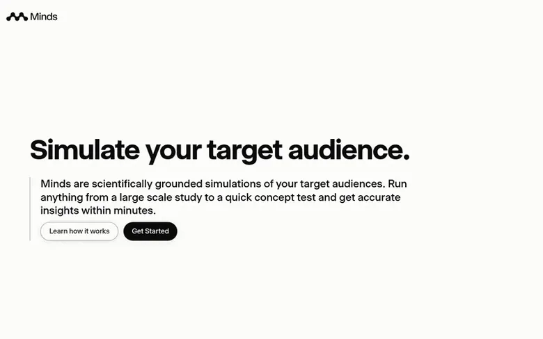 Screenshot of the Minds homepage