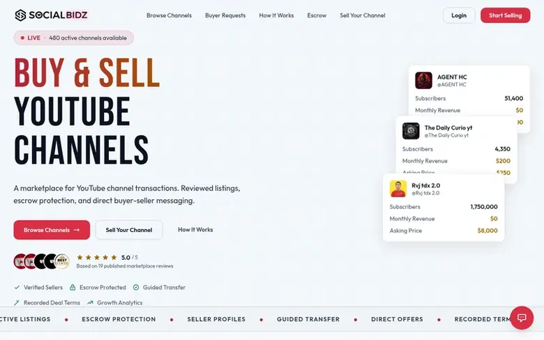 Screenshot of the Social Bidz homepage